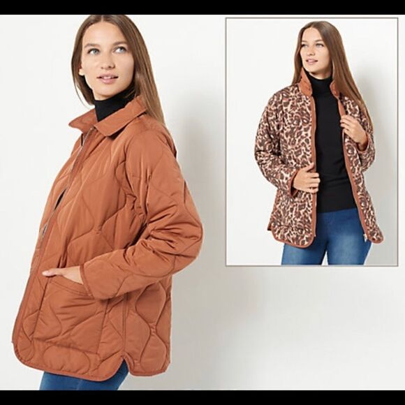 Isaac Mizrahi Jackets & Blazers - Isaac Mizrahi Quilted Barn Cognac Jacket- Small